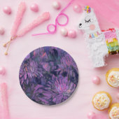 Chrysanthemum Bloemen Abstract Bloemkunst Violet Papieren Bordje (Feest)