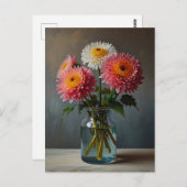 Chrysanthemum bloemen briefkaart (Voorkant / Achterkant)