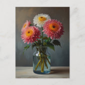 Chrysanthemum bloemen briefkaart (Voorkant)