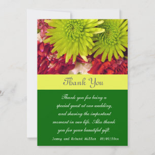 Chrysanthemum Bloemen Dank u kaart