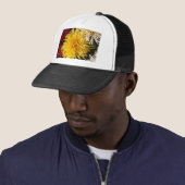 Chrysanthemum bloemen trucker pet (In situ)