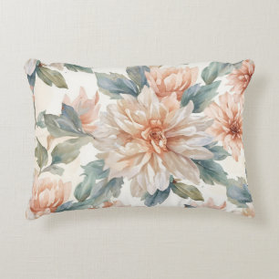 Chrysanthemum Bloemen Waterverf Botanisch Patroon Accent Kussen