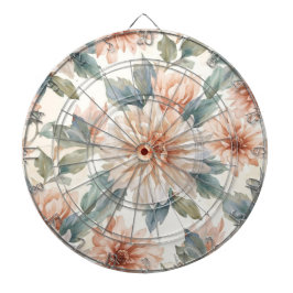 Chrysanthemum Bloemen Waterverf Botanisch Patroon Dartbord