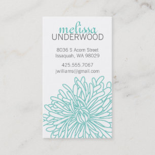 Chrysanthemum Blossom Calling Card Contactkaartje