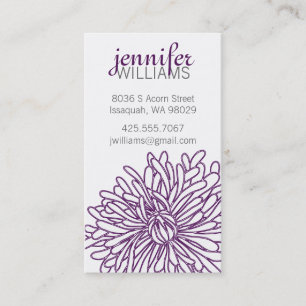 Chrysanthemum Blossom Calling Card Contactkaartje