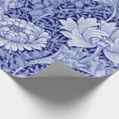 Chrysanthemum Blue, William Morris Cadeaupapier (Hoek)