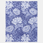 Chrysanthemum Blue, William Morris Fleece Deken (Voorkant)