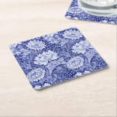 Chrysanthemum Blue, William Morris Kartonnen Onderzetters (Schuin)