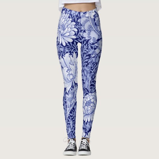 Chrysanthemum Blue, William Morris Leggings (Voorkant)