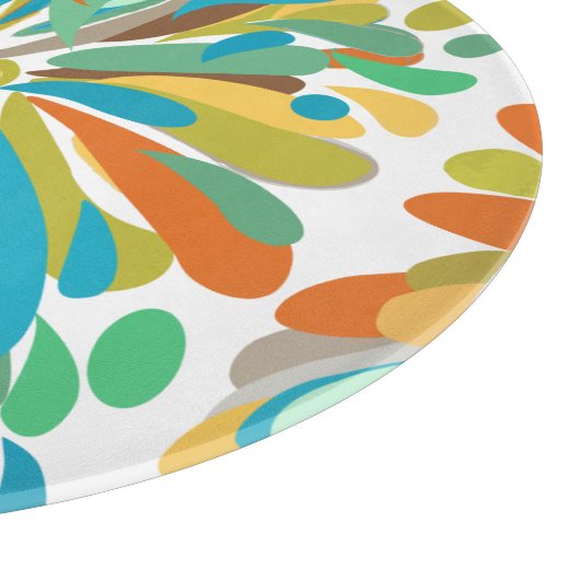 Chrysanthemum Bold Colorful Floral Snijplank (Hoek)