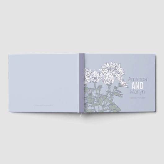 Chrysanthemum botanische outline bruiloft gastenbo gastenboek (Volledig)