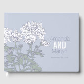 Chrysanthemum botanische outline bruiloft gastenbo gastenboek (Voorkant)
