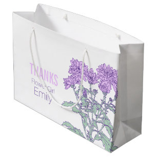 Chrysanthemum bruiloft bloem meisje paarse gunst t groot cadeauzakje