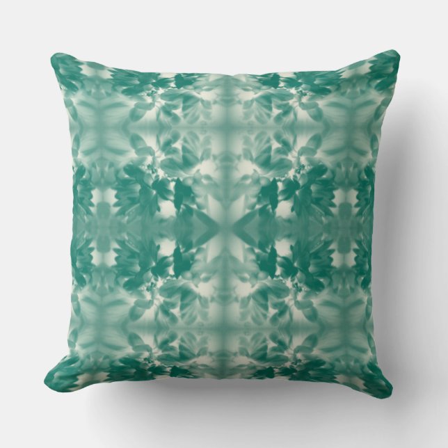 Chrysanthemum Digital Geometric Design - Aqua Kussen (Voorkant)