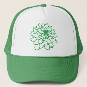 Chrysanthemum Drawing - Grass Green Trucker Pet