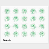 Chrysanthemum Drawing - Groen gras op wit Ronde Sticker (Vel)