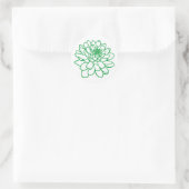 Chrysanthemum Drawing - Groen gras op wit Ronde Sticker (Tas)