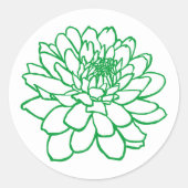 Chrysanthemum Drawing - Groen gras op wit Ronde Sticker (Voorkant)