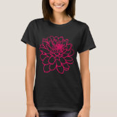 Chrysanthemum Drawing - Neon Red T-shirt (Voorkant)