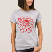 Chrysanthemum Drawing - Rood T-shirt (Voorkant)