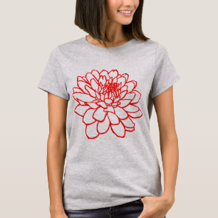 Chrysanthemum Drawing - Rood T-shirt
