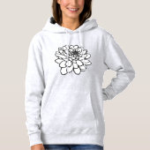 Chrysanthemum Drawing - Zwart-wit Hoodie (Voorkant)