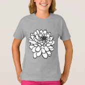 Chrysanthemum Drawing - Zwart-wit T-shirt (Voorkant)