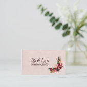 Chrysanthemum Elegant Bourgogne RSVP Card QR-code Informatiekaartje (Staand voorkant)