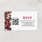 Chrysanthemum Elegant Burgundy RSVP Kaart QR Code (Achterkant)