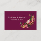 Chrysanthemum Elegant Burgundy RSVP Kaart QR Code (Voorkant)