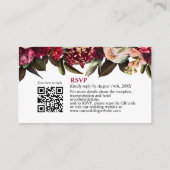 Chrysanthemum Elegant Burgundy RSVP Kaart QR Code (Achterkant)