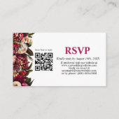 Chrysanthemum Elegant Burgundy RSVP-kaart QR-code Informatiekaartje (Achterkant)