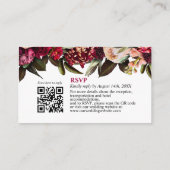 Chrysanthemum Elegant Burgundy RSVP-kaart QR-code Informatiekaartje (Achterkant)
