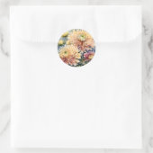 Chrysanthemum Elegante Bloemen Ronde Sticker (Tas)