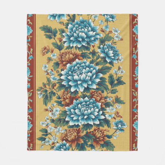 Chrysanthemum Elegy Fleece Deken (Voorkant)