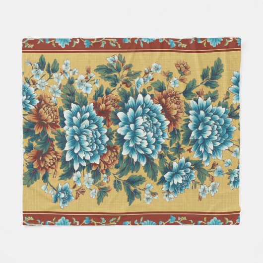 Chrysanthemum Elegy Fleece Deken (Voorkant (Horizontaal))