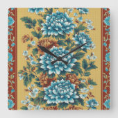 Chrysanthemum Elegy Vierkante Klok (Voorkant)