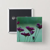 Chrysanthemum en betekenis vierkante button 5,1 cm (Voorkant /achterkant)