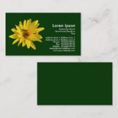 Chrysanthemum en Hover Fly - Donkergroen Visitekaartje (Voorkant / Achterkant)