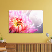 Chrysanthemum en Moon Canvas Afdruk (Insitu (Woonkamer))