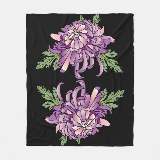Chrysanthemum Fleece Deken (Voorkant)