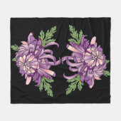 Chrysanthemum Fleece Deken (Voorkant (Horizontaal))