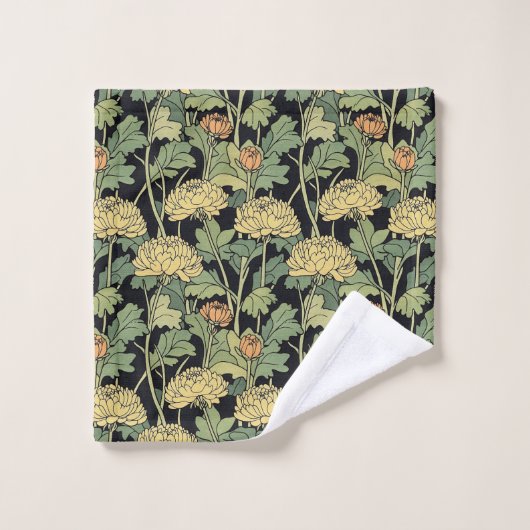 Chrysanthemum Floral Bad Handdoek (Wasdoekje)