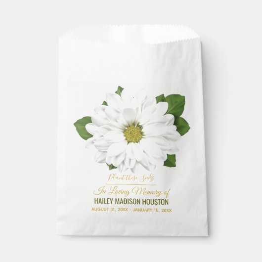Chrysanthemum Flower Funeral Memorial Bedankzakje (Voorkant)
