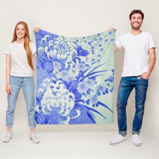 Chrysanthemum Flower, Japans design Fleece Deken (In situ)