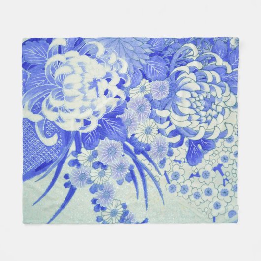 Chrysanthemum Flower, Japans design Fleece Deken (Voorkant (Horizontaal))
