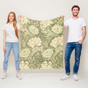 Chrysanthemum Flower Pattern (door William Morris) Fleece Deken
