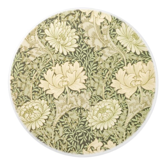 Chrysanthemum Flower Pattern (door William Morris) Keramische Knop (Voorkant)
