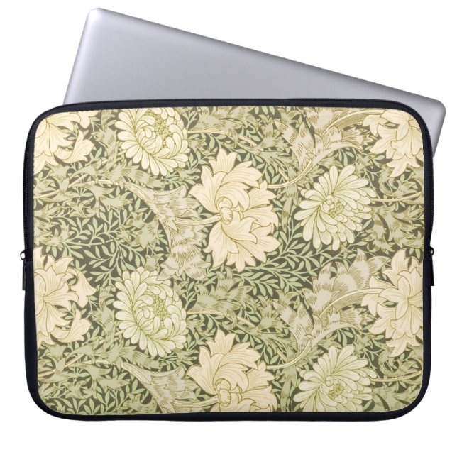 Chrysanthemum Flower Pattern (door William Morris) Laptop Sleeve (Voorkant)
