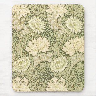 Chrysanthemum Flower Pattern (door William Morris) Muismat